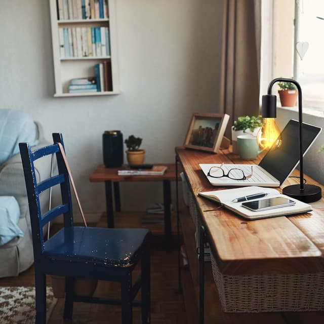 Detalle 2 de B.K.Licht Lámpara de Mesa Retro 📖 E27, Metal, Negro