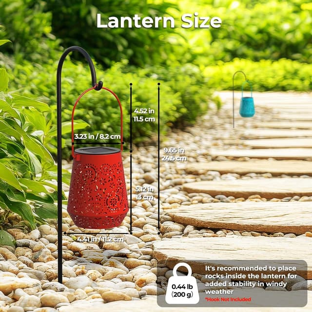 Detalle de OxyLED Garden Lanterns solar lights 4 pack