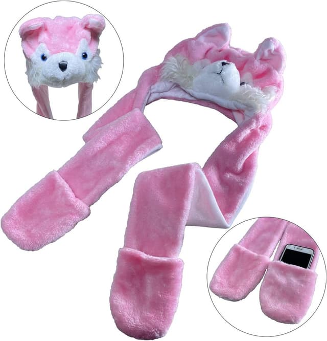 Detalle de JK Home bonnet animal peluche 3 en 1