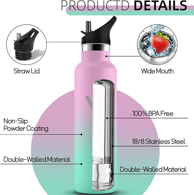 Detalle 2 de Grsta Botella térmica 750 ml con pajita y filtro 🚰