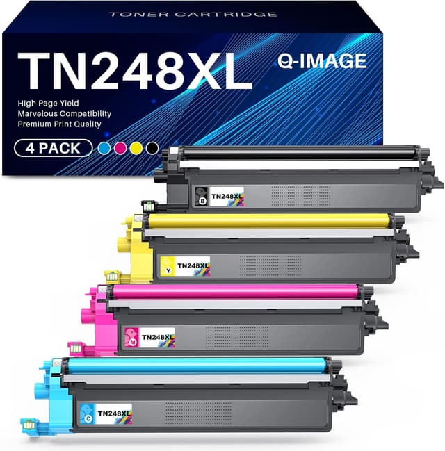 Detalle de Q-image TN248XL – Pack 4 cartouches de toner compatibles pour Brother TN248 XL