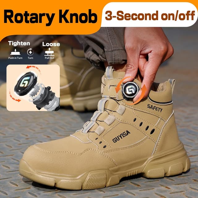 Thumbnail 1 de GUSAYEX Work Boots: Comfortable Steel Toe Cap Boots for Men & Women