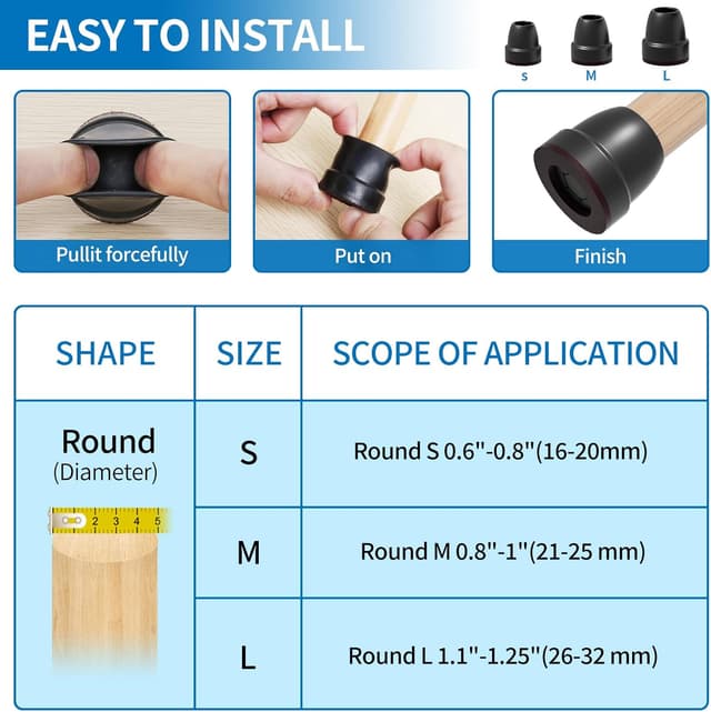 Thumbnail 1 de Ezprotekt Fundas para Patas de Silla 🪑, 8 Protectores de Silicona