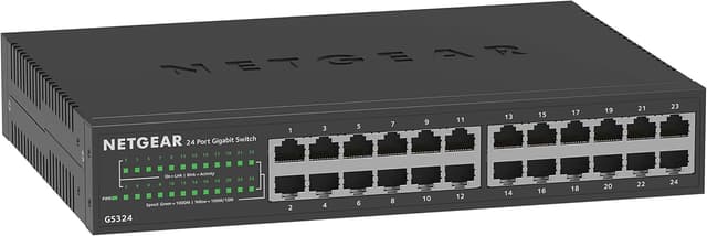 Detalle de NETGEAR GS324 24-Port Gigabit-Ethernet-Switch (Plug-and-Play, lüfterlos, 19-Zoll Rack) – 24x 10/100/1000