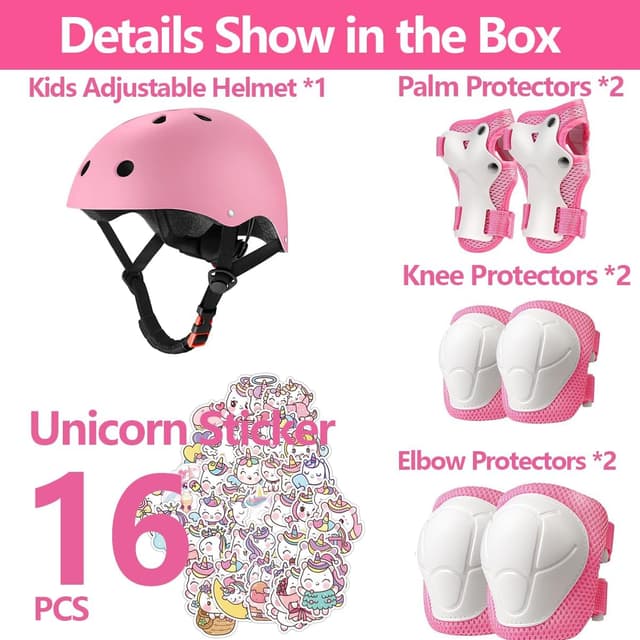 Detalle 2 de Kids Bike Helmet Set (CPSC Certified) with Knee, Elbow & Wrist Pads — Toddler Adjustable for Ages 2–8