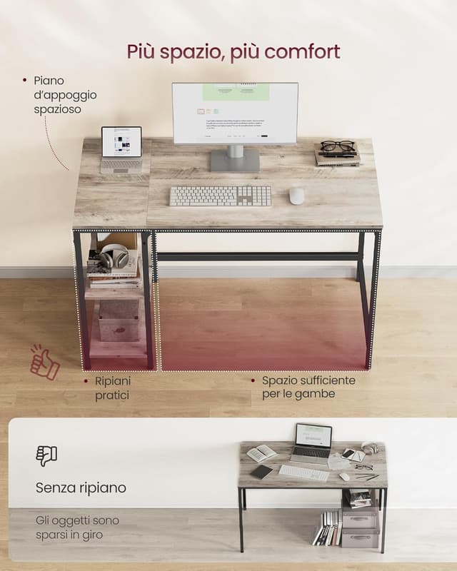 Thumbnail 3 de VASAGLE Scrivania LWD47MB 120x60x76 cm