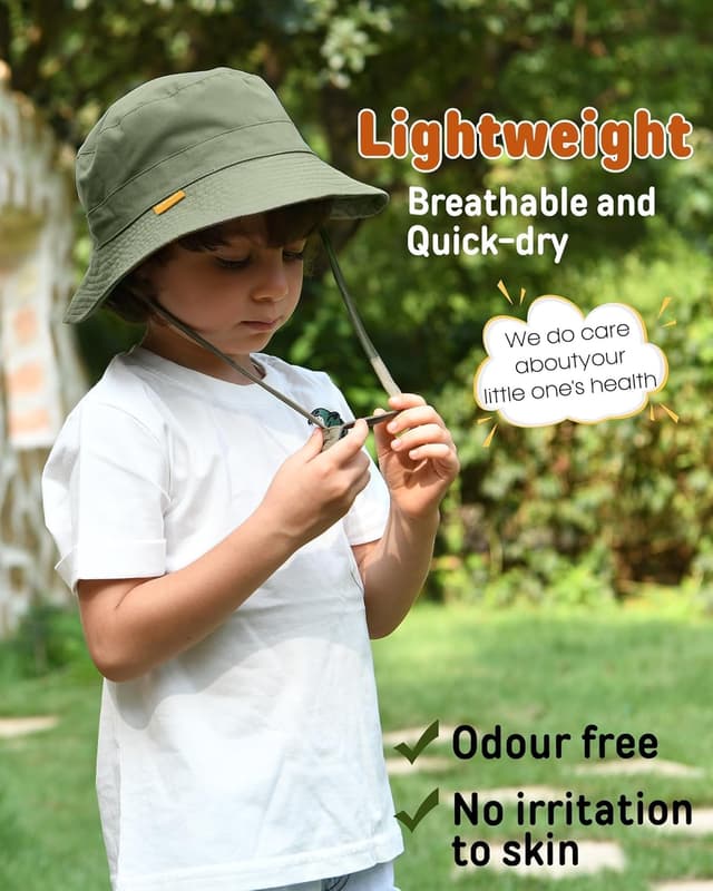 Detalle de FURTALK Baby- und Kinder-Sonnenhut mit UV-Schutz und breiter Krempe (verstellbar, faltbar)