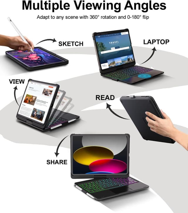 Thumbnail 4 de Baisla iPad Case with Keyboard 500mAh 🔑