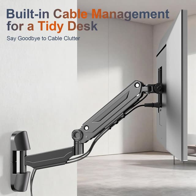 Detalle de PUTORSEN 17–42 Zoll Monitor-Wandhalterung (Gasfeder) für PC & TV bis 12 kg, VESA 75/100