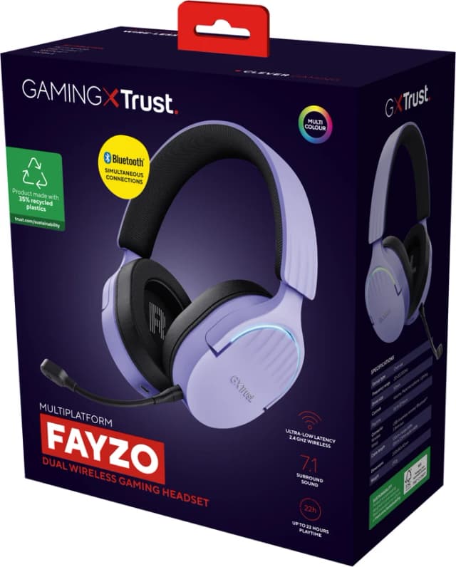 Thumbnail 10 de Trust Fayzo GXT491 kabelloses Headset (Violett) für PC oder PlayStation