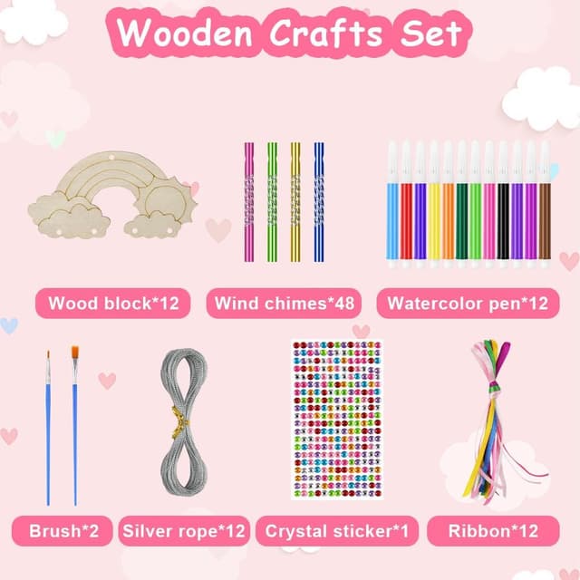 Detalle de Ainiv Rainbow wind chimes 12 pack DIY