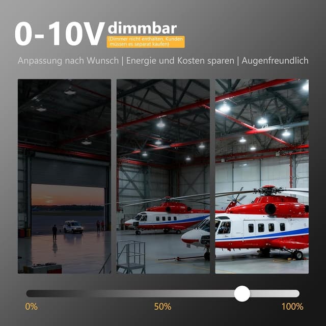 Detalle de RUISUN LED Hallenstrahler 240 W (IP65) – dimmbar, 6.000 K, 40.800 lm UFO High Bay