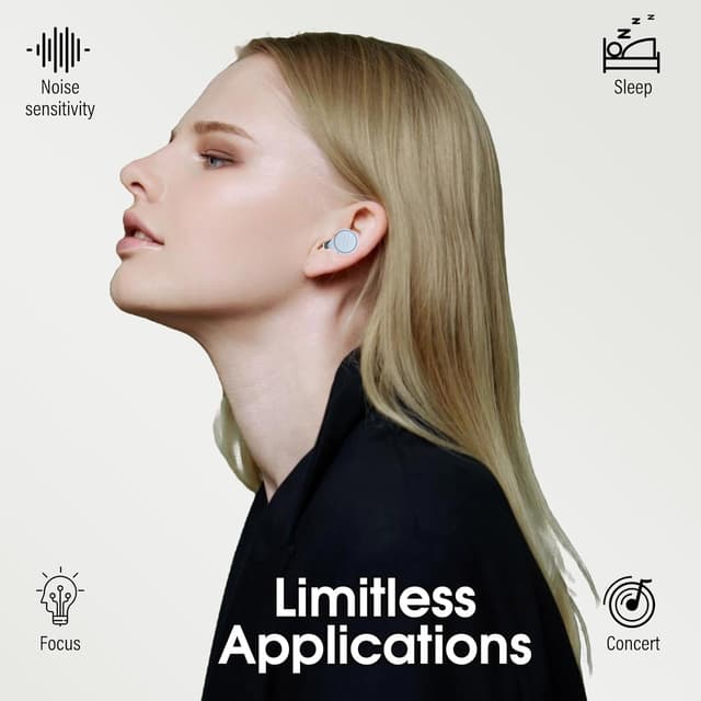 Detalle de IDE11 Bouchons d’oreille anti-bruit en silicone souple 35 dB (7 paires XS/S/M/L) pour dormir, travailler et voyager