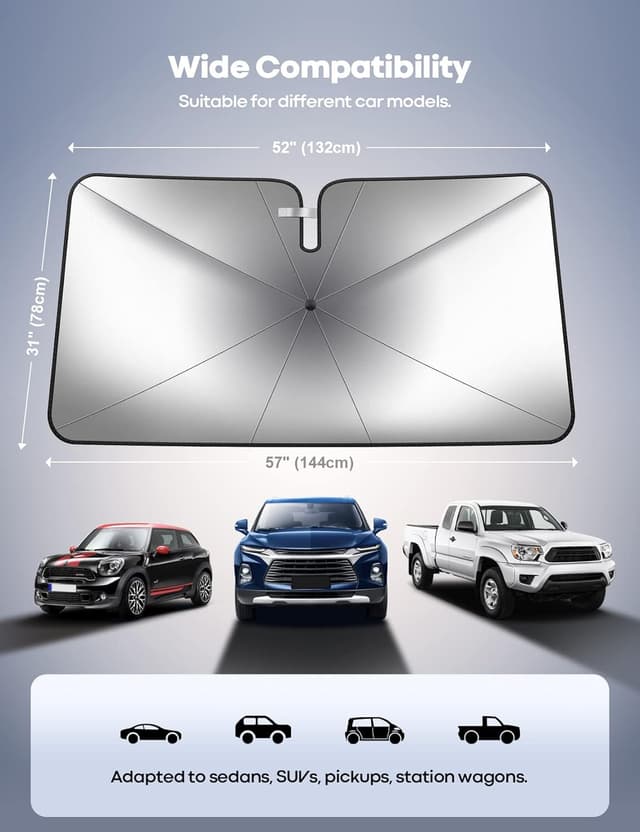 Detalle 2 de Lamicall Car Windshield Sunshade 52x31
