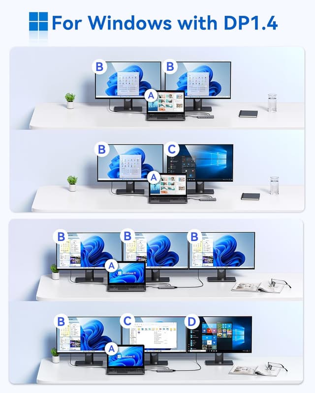 Detalle de USB-C Dockingstation Dual HDMI 4K mit PD 100 W