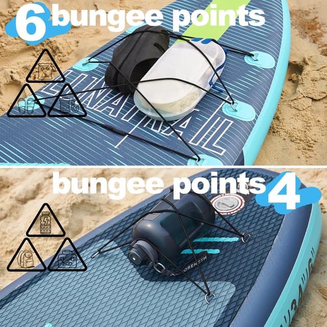 Detalle de LunaTrail 11' x 34" Extra-Wide Inflatable Stand Up Paddle Board (SUP) Complete Kit for Yoga, Surfing & Family Fun