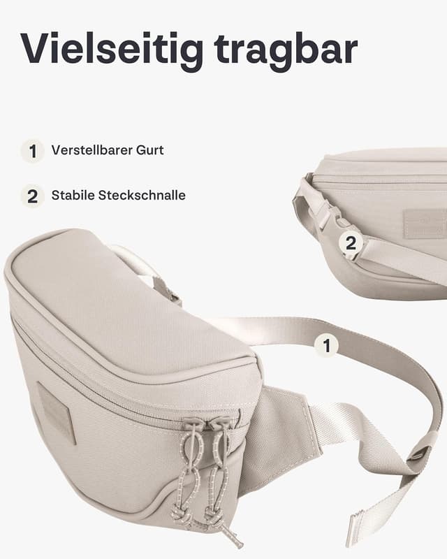 Detalle de Johnny Urban Ben Bauchtasche für Damen & Herren – wasserabweisende Hip Bag mit verstellbarem Gurt