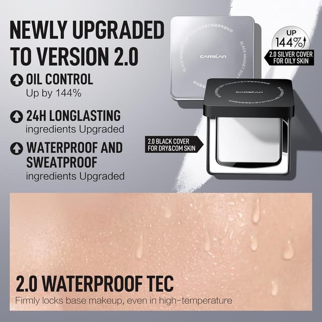 Detalle 2 de CARSLAN 2.0 Black Magnet Soft Focus Translucent Setting Powder (Talc-Free, Waterproof)