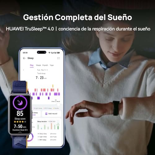 Detalle 2 de HUAWEI Band 9 rosa con pantalla AMOLED de 1,47”, TruSleep 4.0 y hasta 2 semanas de batería