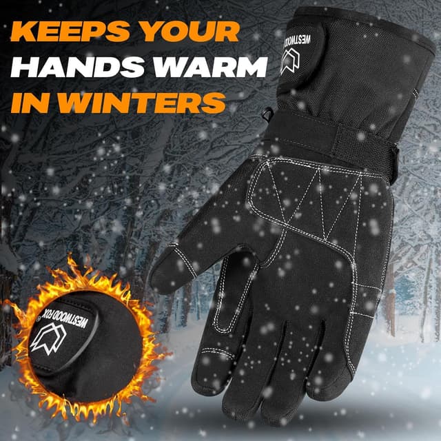 Thumbnail 4 de Motorbike Motorcycle Waterproof Winter Gloves