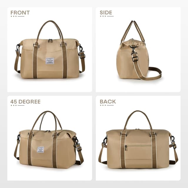 Detalle 2 de BAGZY bagage cabine pliable 45x36x20 cm (32 L) pour EasyJet – sac de voyage avion imperméable kaki