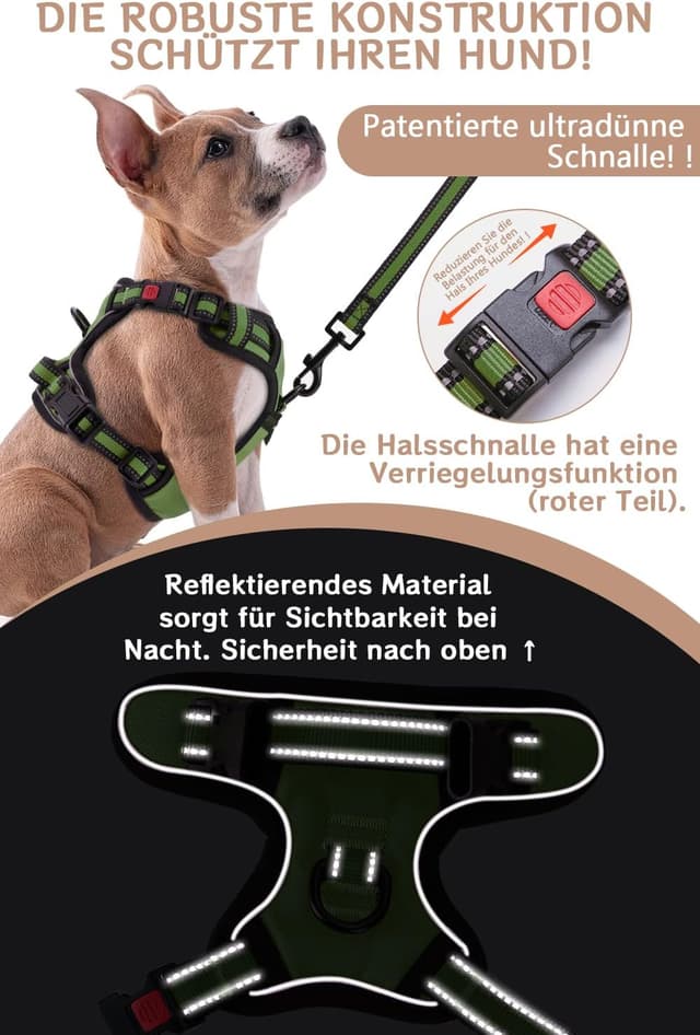 Detalle 1 de Hundegeschirr Anti-Zug S mit 3 Schnallen