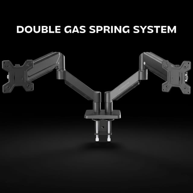 Detalle de Mars Gaming MARM-PRO2 supporto per doppio monitor con doppia molla a gas e movimento 360° fino a 27”