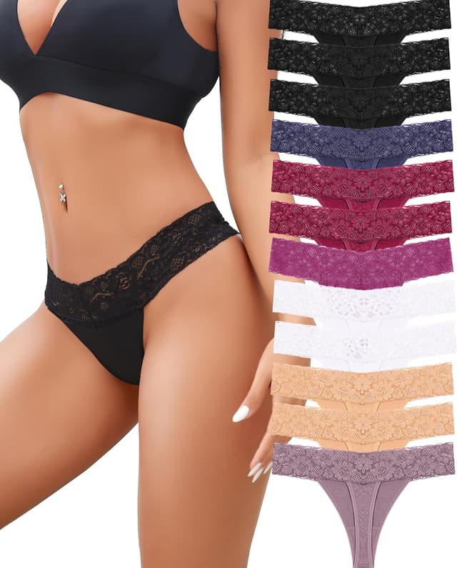 Thumbnail 6 de BeReady Baumwolle String Tanga Bequeme Spitzenunterwäsche