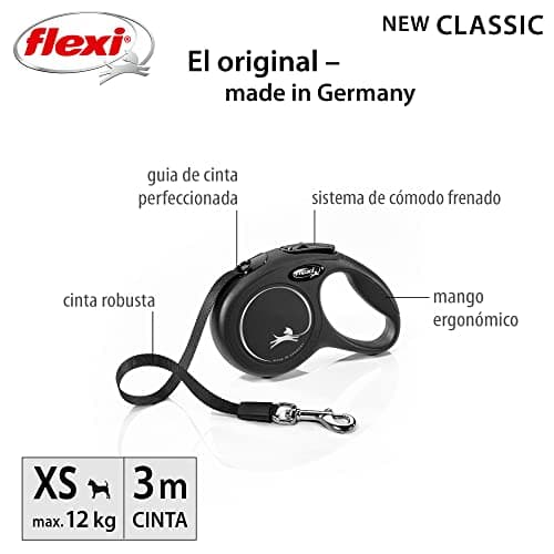 Thumbnail 2 de Arppe Correa Flexi New Classic XS 3m - Negro 🐾