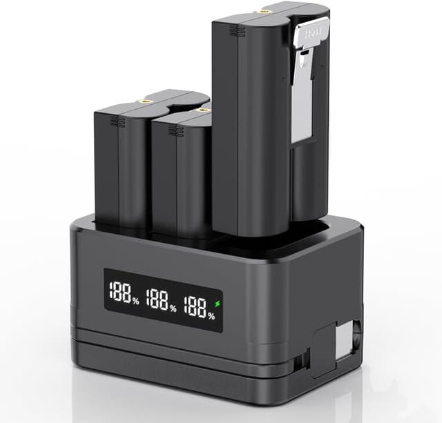 Detalle de Upgraded 3-Pack 3.65V 6040mAh Replacement Batteries with Charger Station for Ring cameras