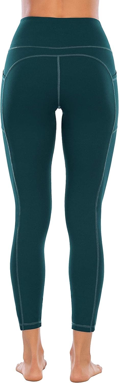 Detalle de OVRUNS High Waist Gym Leggings with Pockets — ribbed compression yoga & running leggings for women