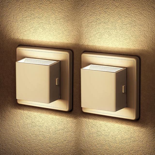 Detalle de Emeritpro Nachtlicht Steckdose 2er LED 3000K