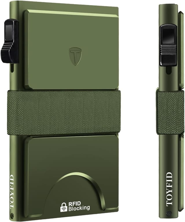 Detalle de TOYFID Slim Wallet Men metal card holder RFID