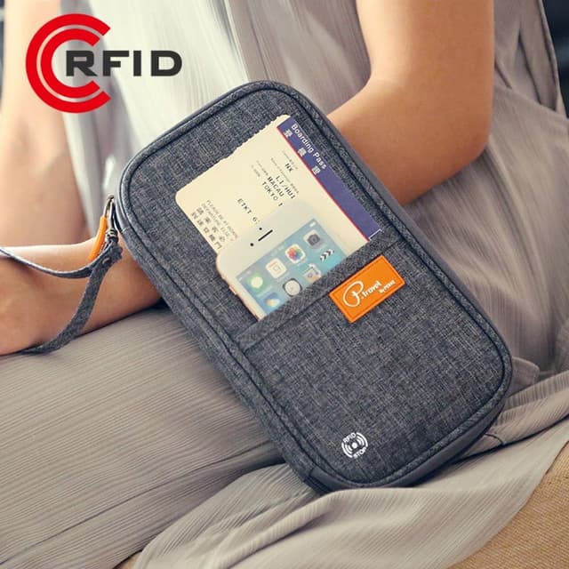 Detalle de ManKn Travel Wallet Family Passport Holder with RFID Blocking & Removable Hand Strap