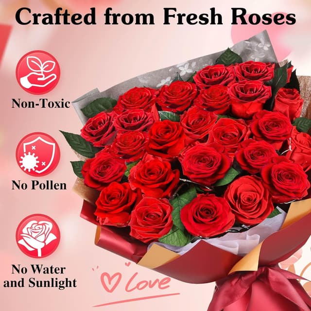 Thumbnail 1 de ADDWel Ewiger Rosenstrauß 24 Rosen 3–5 Jahre 🌹