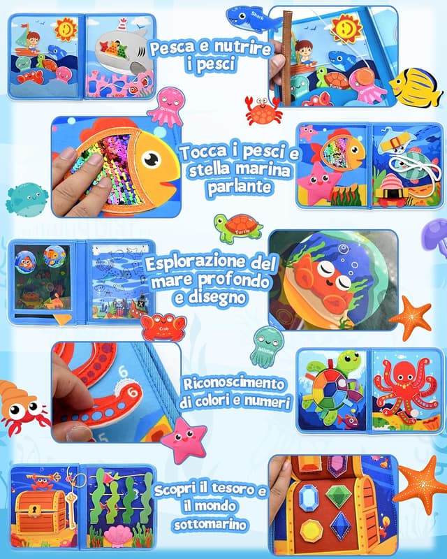 Thumbnail 3 de SAYHALO Busy Board Montessori Libro interattivo 10 pagine