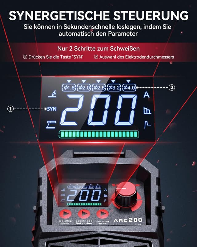 Detalle de ARCCAPTAIN ARC 200A Schweißgerät mit Lift TIG