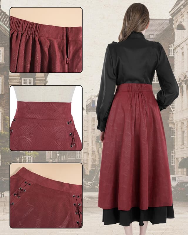 Thumbnail 2 de Viktorianischer Trachtenrock Mittelalter Maxi A‑Linie