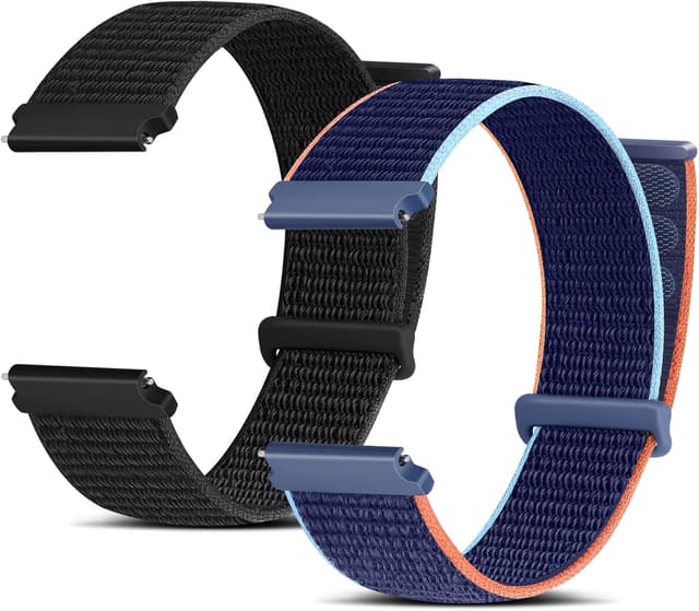 Detalle de Huamanlou Nylon Uhrenarmband mit Schnellverschluss (16/18/20/22 mm) – atmungsaktiv & verstellbar