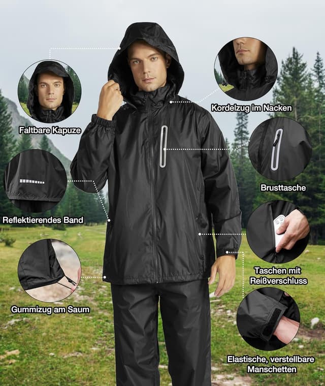 Detalle 2 de Combinaison pluie SPEEDRUN, imperméable 5000 mm