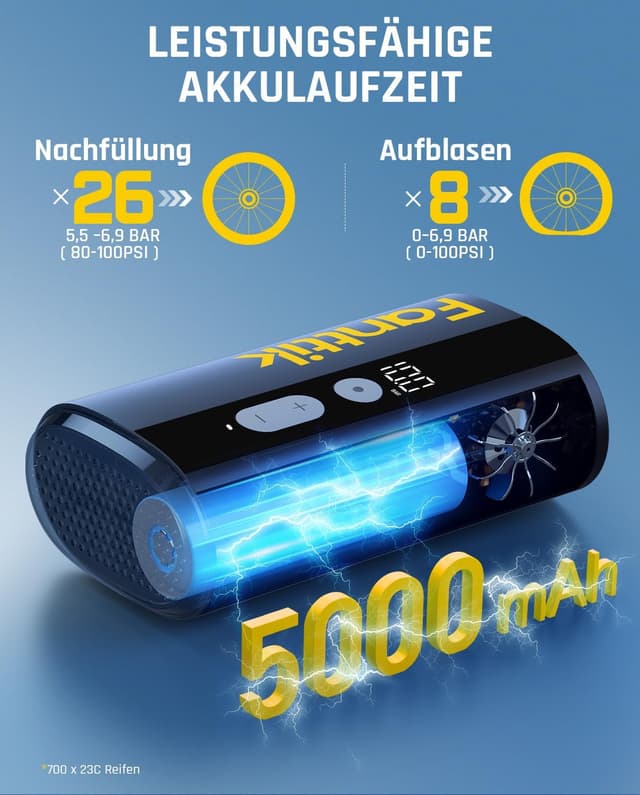 Thumbnail 2 de Fanttik X9 Ace Mini Fahrradpumpe