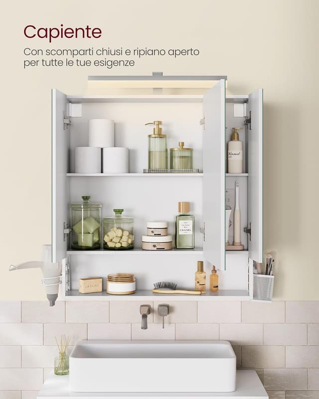 Detalle de VASAGLE Mobile bagno con LED 16,5 cm