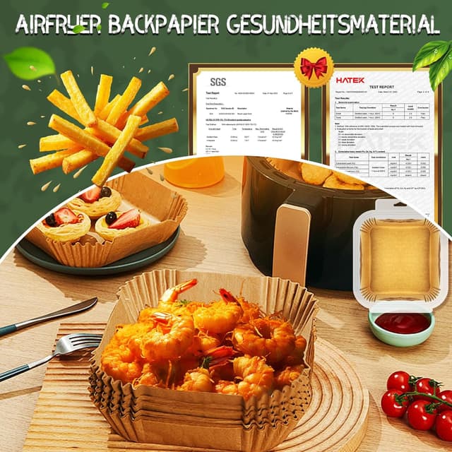 Thumbnail 3 de Backpapier für Heißluftfritteuse 110 Stück 24 cm