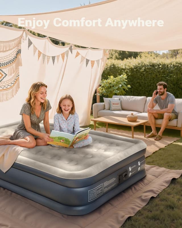 Thumbnail 6 de iDOO Inflatable Mattress Double 193x137x46cm