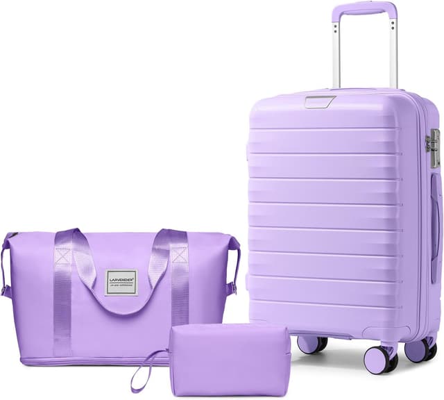 Detalle de LARVENDER Luggage Sets 20 inch carry-on lavender