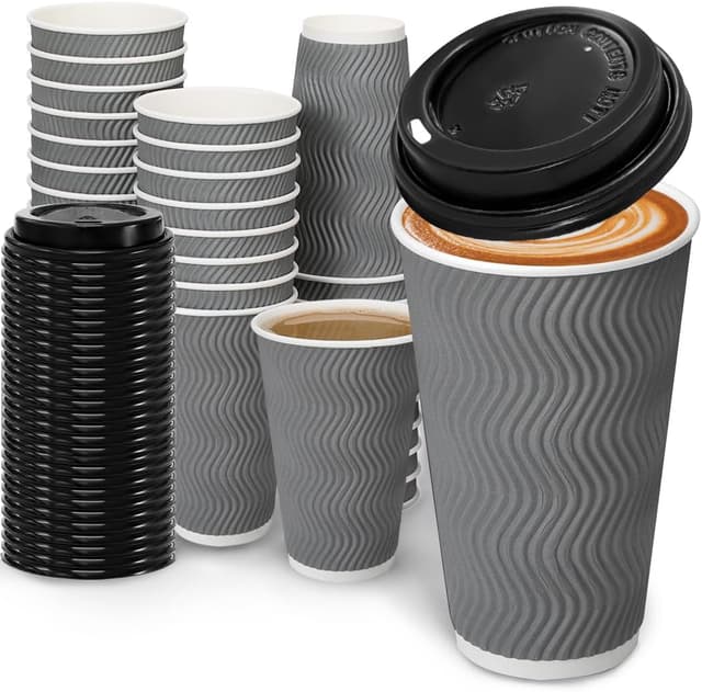 Detalle de BYSNOW 16 oz Coffee Cups with Lids