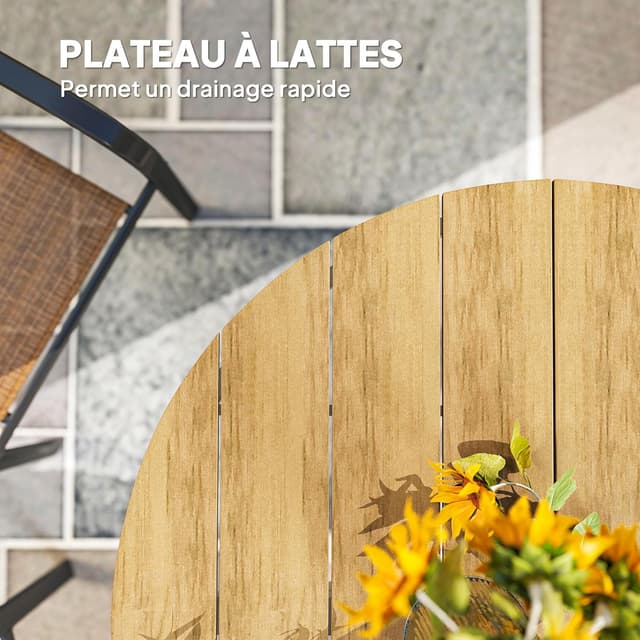 Detalle de Table de jardin ronde 118 cm Outsunny