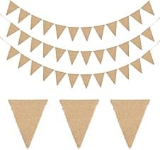 Imagen de jijAcraft Rustic Hessian Bunting Banner 20m 🎀 en OfertitasTOP