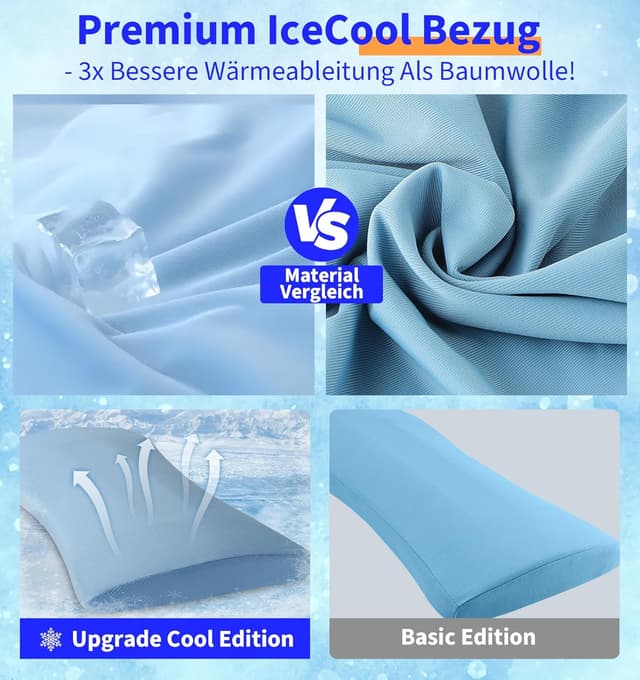 Detalle 2 de Hypuno orthopädisches Lendenkissen mit Memory-Schaum für Bett & Sofa – kühlender, abnehmbarer Bezug