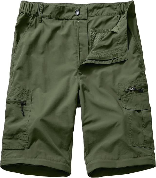 Detalle de Winebox Men’s Walking Hiking Trousers – Convertible Zip-Off Quick-Dry Cargo Travel Pants